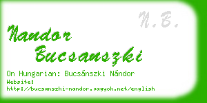 nandor bucsanszki business card